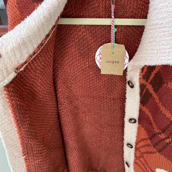NWT Umgee+  Oversized Lightweight Pockets Casual Sherpa Accented Autumn Sweater - Picture 5 of 9